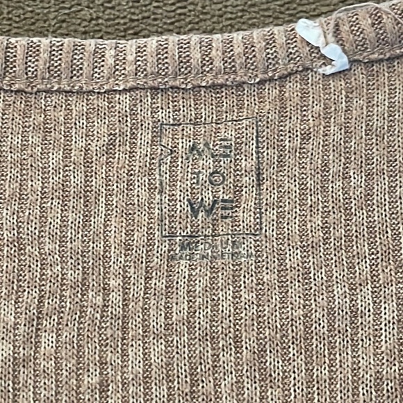 Me To We Essentials Crop Top Ribbed Size Medium Brown (BB) - Picture 5 of 6